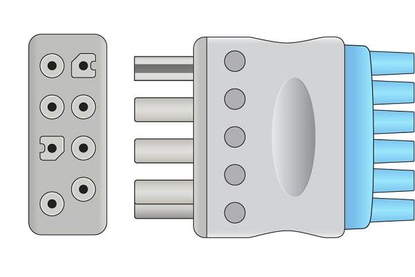 Cable Conductor ECG Desechable Compatible con Nihon Kohden